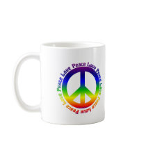 Peace and Love all around mugs by Groovynet Peace and Love all around mugs