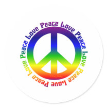 Peace and Love all around stickers by Groovynet Peace and Love all around stickers