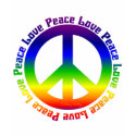Peace and Love all around t-shirts