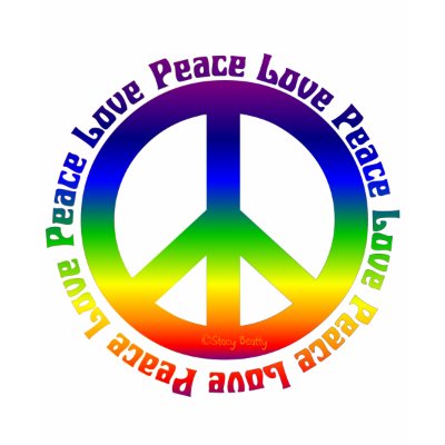 Peace and Love all around T Shirts by Groovynet