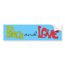 Peace and Love Bumper Sticker bumper stickers