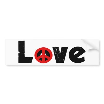 Peace and Love Bumper Sticker by BoogieMonst