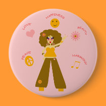 Peace and Love Button buttons