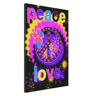 Peace and Love Canvas Print wrappedcanvas