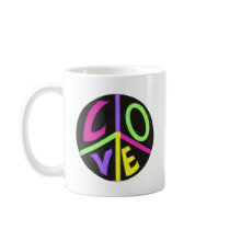 Peace and Love Coffee Mugs