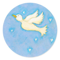 Peace and Love dove bird hearts fun pretty art stickers