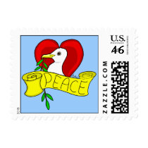Peace and Love Dove Postage Stamps