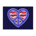 Peace and Love-Flag postcards