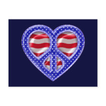 Peace and Love-Flag postcards
