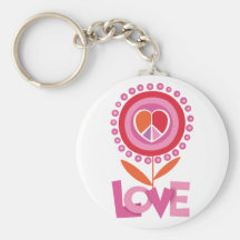 Peace and LOVE flower Keychains