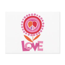 Peace and LOVE flower postcards