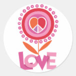 Peace and LOVE flower Stickers