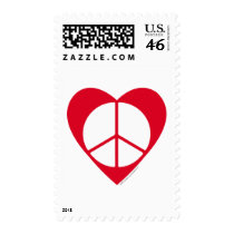Peace and Love Heart postage