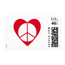 Peace and Love Heart postage