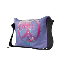 Peace and Love Heart Rickshaw Messenger Bag messenger bags