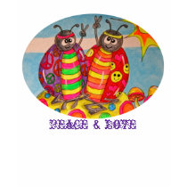 Peace and Love Hippie Lady Bugs T-shirt