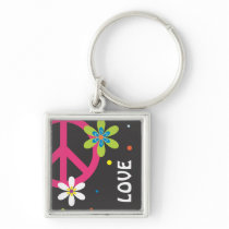 Peace and Love Keychain