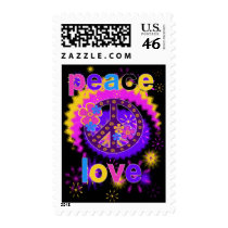 Peace and Love Postage Stamps