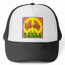 Peace and Love Poster 1960s 1970s Groovy! hats