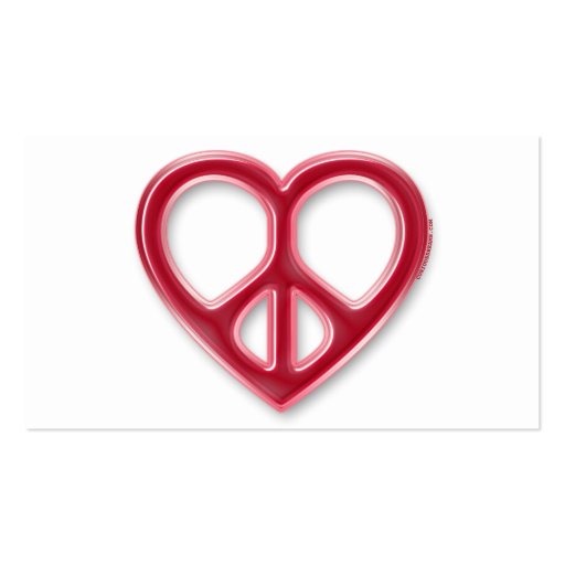Peace and Love Red Profile Card Business Card Template (back side)