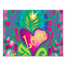 Peace and Love Retro Style Art Photo