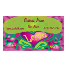 Peace and Love Retro Style Business Cards
