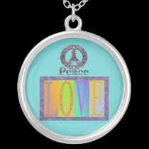 Peace and Love Sterling Silver Necklace