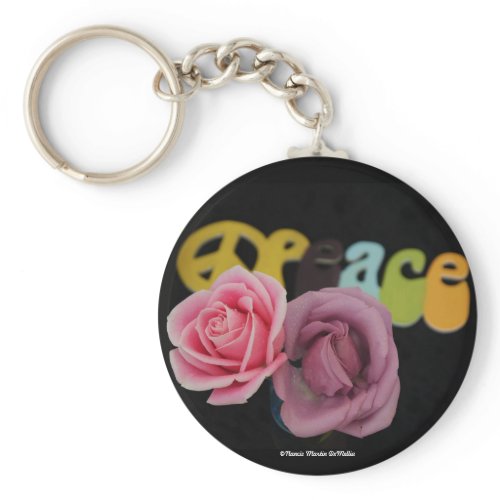 Peace and Roses-Keychain zazzle_keychain