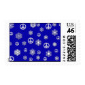 Peace and Snowflakes Holiday Postage postage by XmasFun Peace and Snowflakes Holiday Postage postage