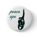 Peace Ape Metal Pinback Button by irregulargoods Peace Ape Metal Pinback Button