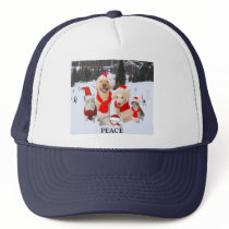Peace at Christmas hats