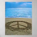 peace at the ocean poster