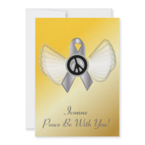 Peace Be With YouLung Brain Cancer Ribbon-Cust. Personalized Invite