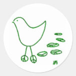 Peace Bird Round Sticker