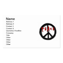 Peace Black and Red T-shirts and Gifts Business Card