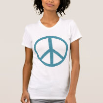 peace blue cloth-like t-shirts