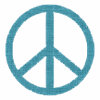 peace blue cloth-like sticker