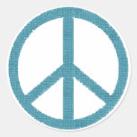 peace blue cloth-like sticker