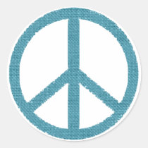 peace blue cloth-like stickers