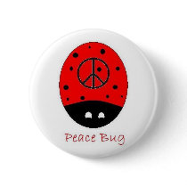 peace bug button white