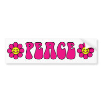 Peace Bumper Sticker (Pink) bumper stickers