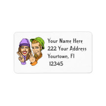 Peace Bus Retro  Address Label