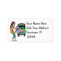 Peace Bus Retro  Address Label