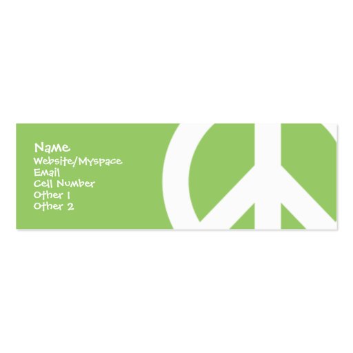 Peace Business Card Template (front side)