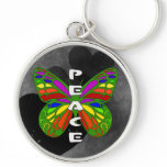 Peace Butterfly Keychain