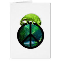 peace chameleon greeting cards