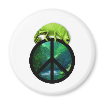 peace chameleon refrigerator magnet