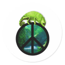 peace chameleon sticker