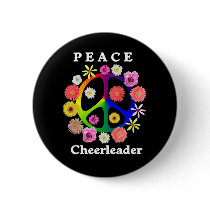 Peace Cheerleader buttons