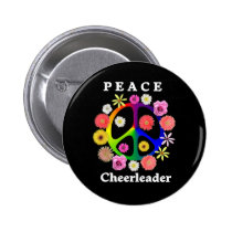 Peace Cheerleader buttons